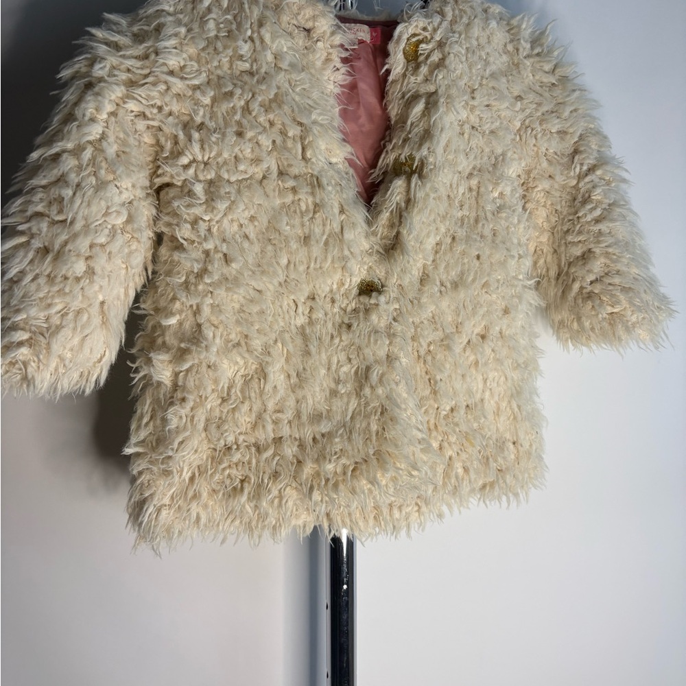 Pink Chicken New York Faux Fur Toddler Coat – Cream Ivory, Size 2Y